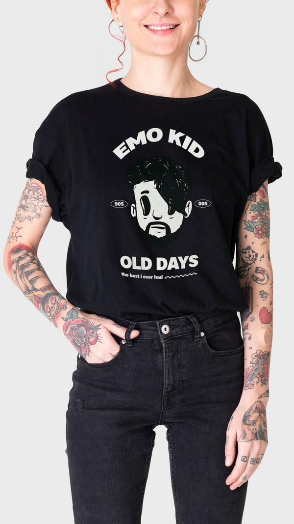 Camiseta OLD DAYS (Preta) | V1RALATA EMO KID®